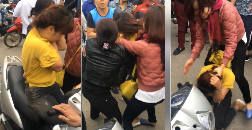 Hà Nội: 2 phụ nữ trèo lên ô tô, dùng gậy đập cửa kính đánh ghen ngay trên phố - Ảnh 4. Hà Nội: 2 phụ nữ trèo lên ô tô, dùng gậy đập cửa kính đánh ghen ngay trên phố - Ảnh 4.