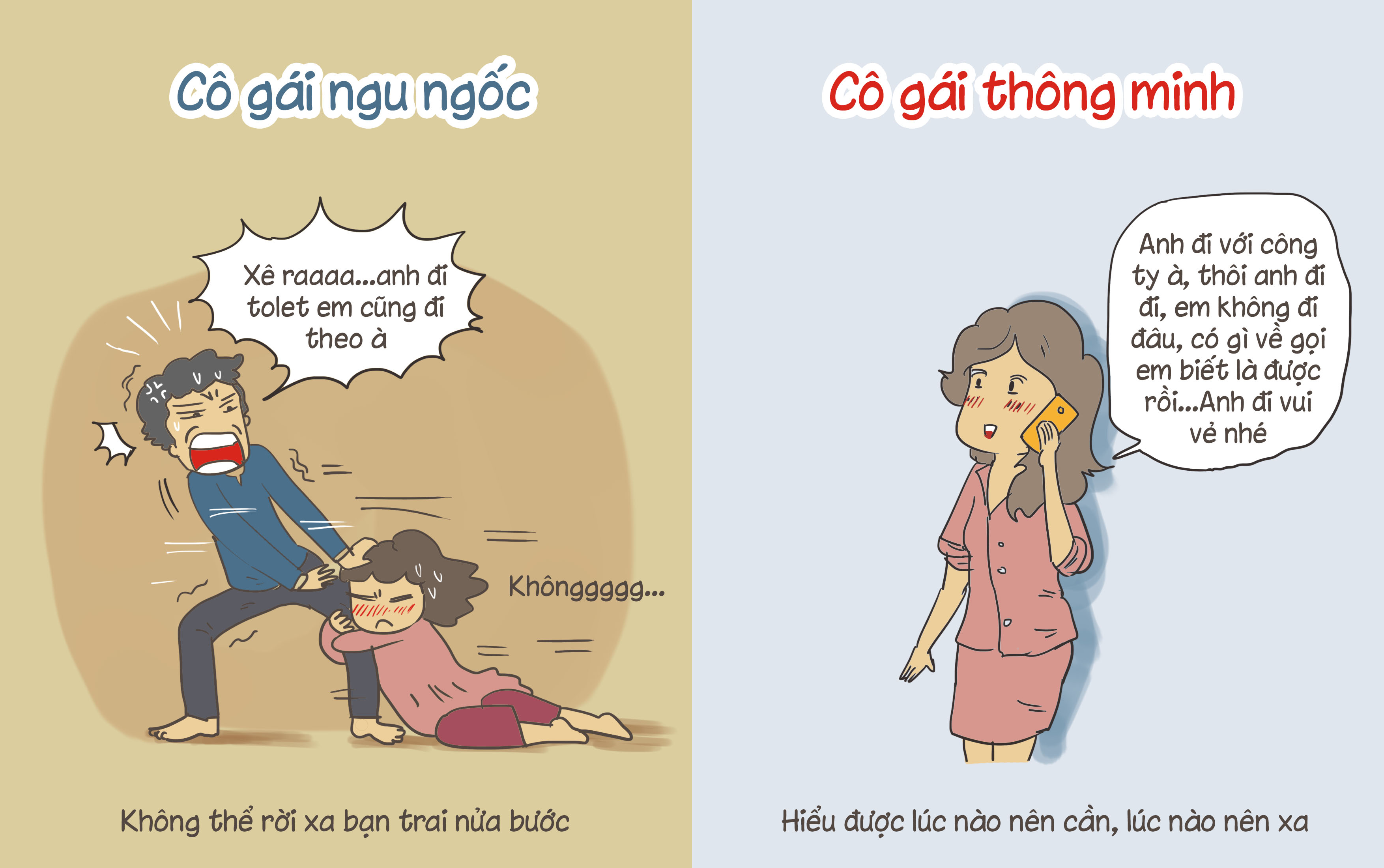Tranh vui: Khi yêu bạn là cô gái thông minh hay cô nàng ngu ngốc? - Ảnh 4. Tranh vui: Khi yêu bạn là cô gái thông minh hay cô nàng ngu ngốc? - Ảnh 4.