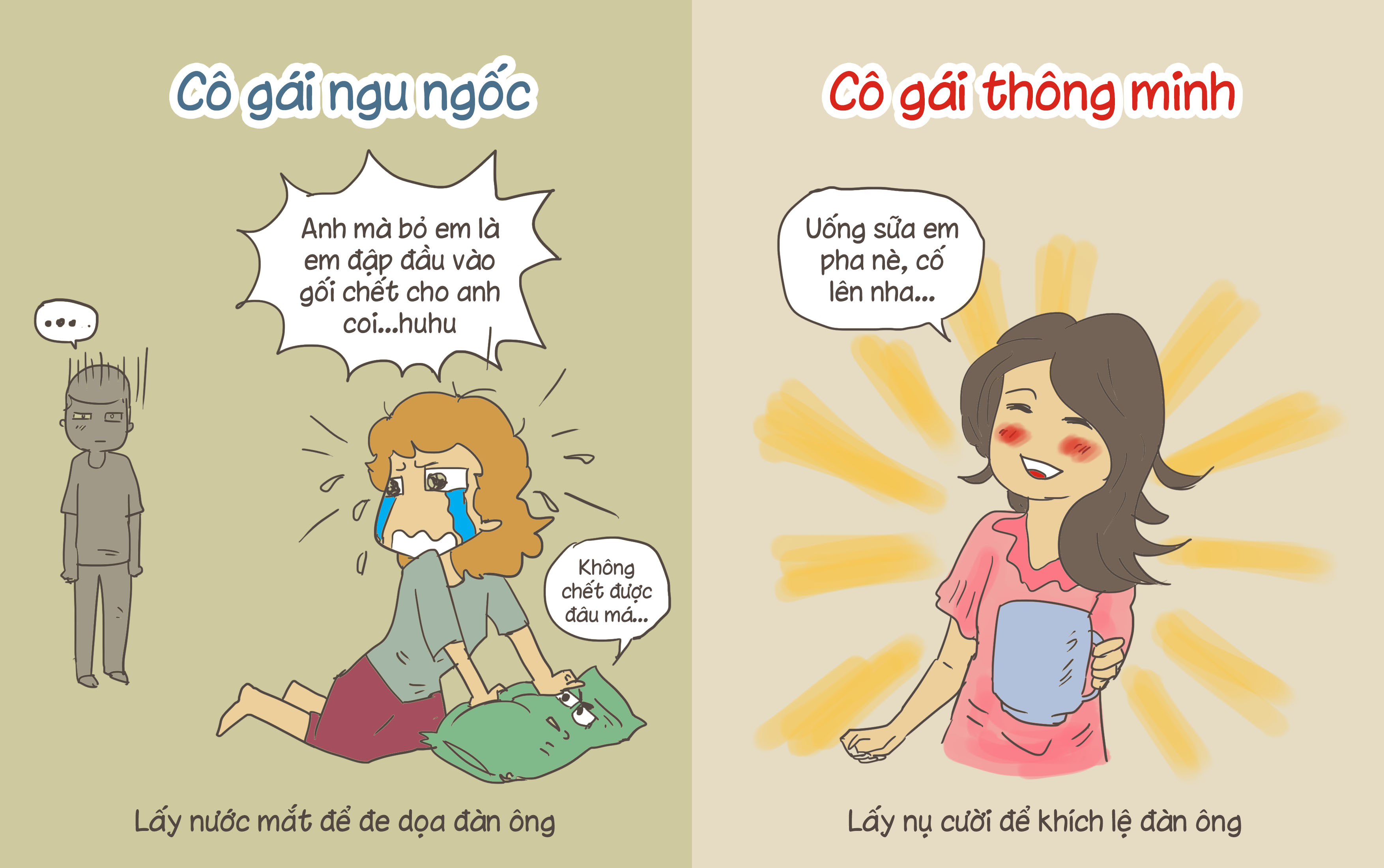 Tranh vui: Khi yêu bạn là cô gái thông minh hay cô nàng ngu ngốc? - Ảnh 2. Tranh vui: Khi yêu bạn là cô gái thông minh hay cô nàng ngu ngốc? - Ảnh 2.