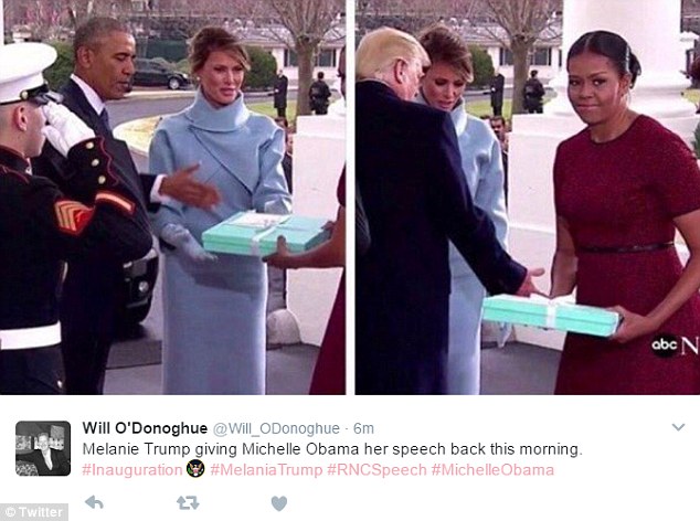 Đây chính là ánh mắt “gây bão” của bà Obama khi nhận được quà từ tay vợ Tổng thống Trump - Ảnh 4.