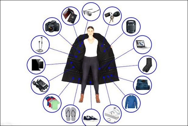 Chiếc áo khoác đặc biệt có thể chứa 15kg hành lý cùng một lúc - Ảnh 1.