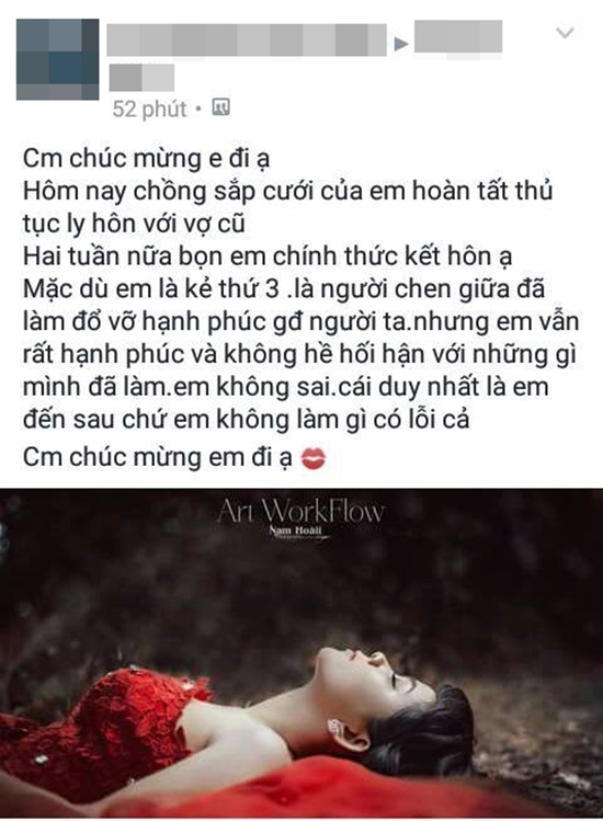 Cô gái gây tranh cãi khi chia sẻ niềm vui vì chồng sắp cưới đã hoàn tất thủ tục ly hôn vợ cũ - Ảnh 1.