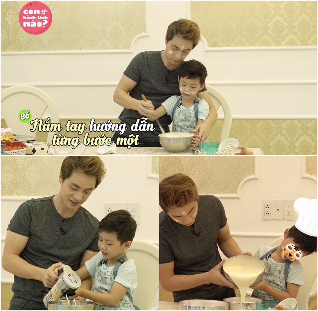 Đăng Khôi hóa bếp trưởng hướng dẫn con trai làm bánh cực đáng yêu - Ảnh 2. Đăng Khôi hóa bếp trưởng hướng dẫn con trai làm bánh cực đáng yêu - Ảnh 2.