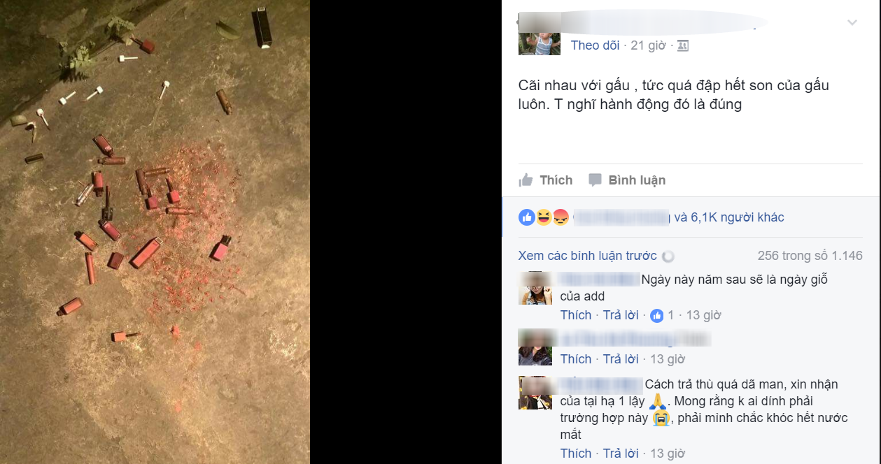 Hờn dỗi người yêu, anh chàng đem cả gia tài son của nàng ra đập phá trút giận - Ảnh 1. Hờn dỗi người yêu, anh chàng đem cả gia tài son của nàng ra đập phá trút giận - Ảnh 1.