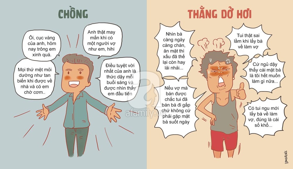 Tranh vui: Khác biệt cười ra nước mắt giữa chồng và thằng dở hơi - Ảnh 4. Tranh vui: Khác biệt cười ra nước mắt giữa chồng và thằng dở hơi - Ảnh 4.