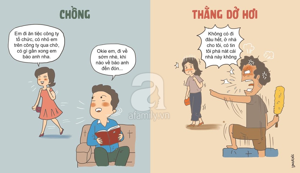 Tranh vui: Khác biệt cười ra nước mắt giữa chồng và thằng dở hơi - Ảnh 3. Tranh vui: Khác biệt cười ra nước mắt giữa chồng và thằng dở hơi - Ảnh 3.