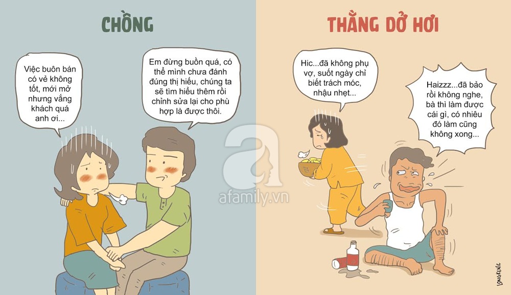 Tranh vui: Khác biệt cười ra nước mắt giữa chồng và thằng dở hơi - Ảnh 2. Tranh vui: Khác biệt cười ra nước mắt giữa chồng và thằng dở hơi - Ảnh 2.