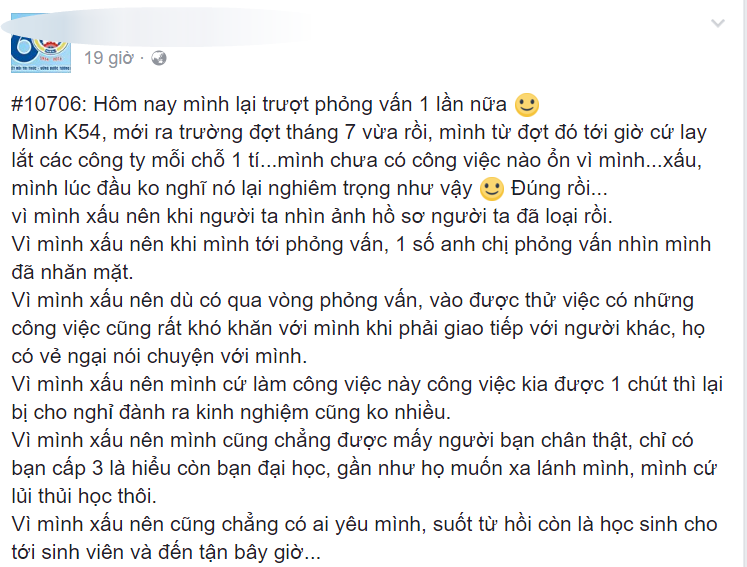 Lời chua xót của cô gái vì xấu xí nên không xin được việc, chẳng có ai yêu, chỉ muốn tự tử gây sốt mạng - Ảnh 2. Lời chua xót của cô gái vì xấu xí nên không xin được việc, chẳng có ai yêu, chỉ muốn tự tử gây sốt mạng - Ảnh 2.