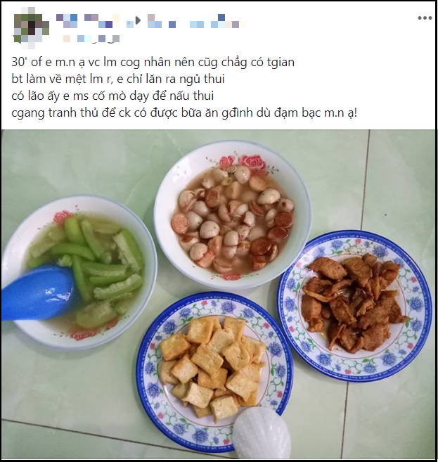 Mâm cơm 26k nấu trong 30 phút, chị em chê bai đủ điều nhưng lại lặng người trước tâm sự của vợ trẻ - Ảnh 1. Mâm cơm 26k nấu trong 30 phút, chị em chê bai đủ điều nhưng lại lặng người trước tâm sự của vợ trẻ - Ảnh 1.