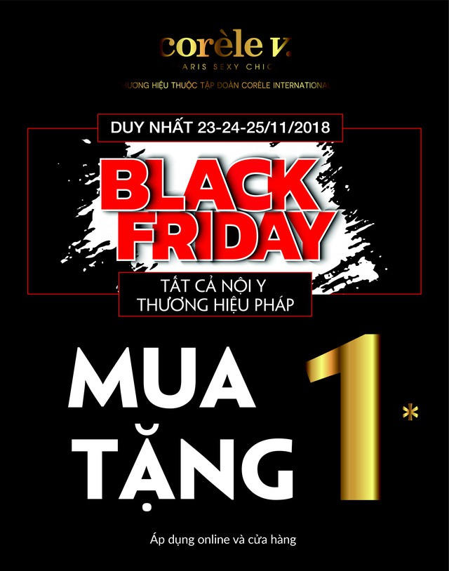 Black Friday - Bão sale lớn nhất năm từ thương hiệu Nội y Pháp Corèle V. - Ảnh 1. Black Friday - Bão sale lớn nhất năm từ thương hiệu Nội y Pháp Corèle V. - Ảnh 1.