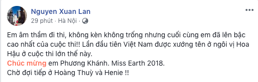 Bùi Phương Nga, HHen Niê, Hoàng Thùy cùng loạt sao Việt thể hiện sự tự hào khi Nguyễn Phương Khánh đăng quang Miss Earth 2018 - Ảnh 6. Bùi Phương Nga, HHen Niê, Hoàng Thùy cùng loạt sao Việt thể hiện sự tự hào khi Nguyễn Phương Khánh đăng quang Miss Earth 2018 - Ảnh 6.