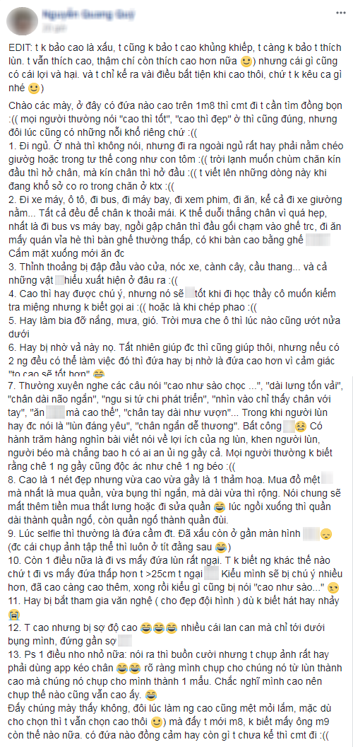 Thôi đừng cố gắng cao thêm nữa sau khi biết đến 13 nỗi khổ của người ‘dài lưng tốn vải’ - Ảnh 1.