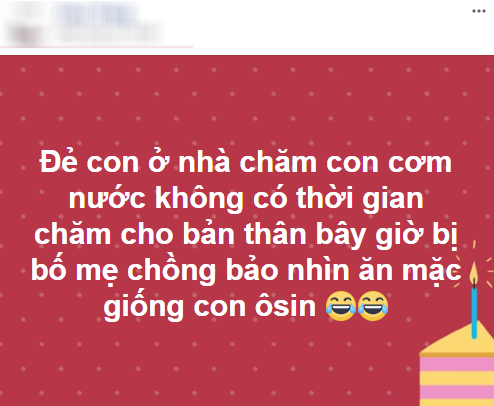 Bị bố mẹ chồng bảo ăn mặc giống ôsin, mẹ trẻ liền đăng đàn than thở vì chăm con nên không có thời gian: có người đồng tình, có người không - Ảnh 1.