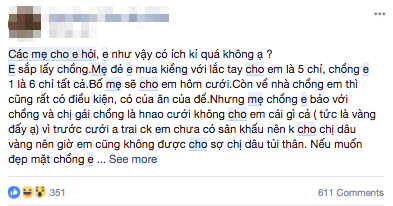 Cô gái trẻ than thở nhà chồng có của ăn của để nhưng không trao vàng trong ngày cưới vì sợ chị dâu tủi thân, muốn đẹp mặt thì tự đi mà mua - Ảnh 1.