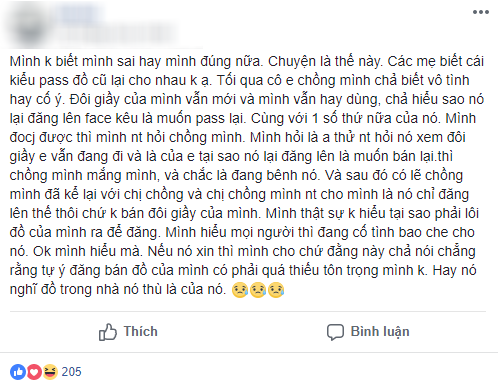 Đôi giày đang dùng bỗng bị em chồng tự tiện chụp ảnh đăng bán trên MXH, chị dâu mách còn bị chồng mắng - Ảnh 1. Đôi giày đang dùng bỗng bị em chồng tự tiện chụp ảnh đăng bán trên MXH, chị dâu mách còn bị chồng mắng - Ảnh 1.