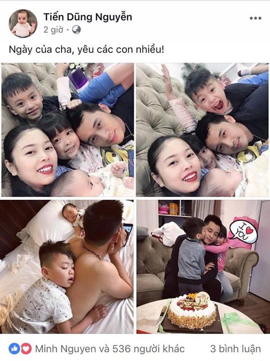 Mẹ con Hằng Túi quây quần chúc mừng Ngày của Cha dành cho ông xã kiến trúc sư Tiến Dũng - Ảnh 1.