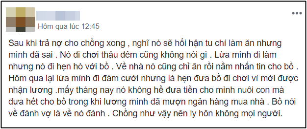 Vợ trẻ uất nghẹn khi chồng cầm hết tiền lương cho bồ, nghe lời nhân tình về đánh vợ “trối chết” - Ảnh 1.