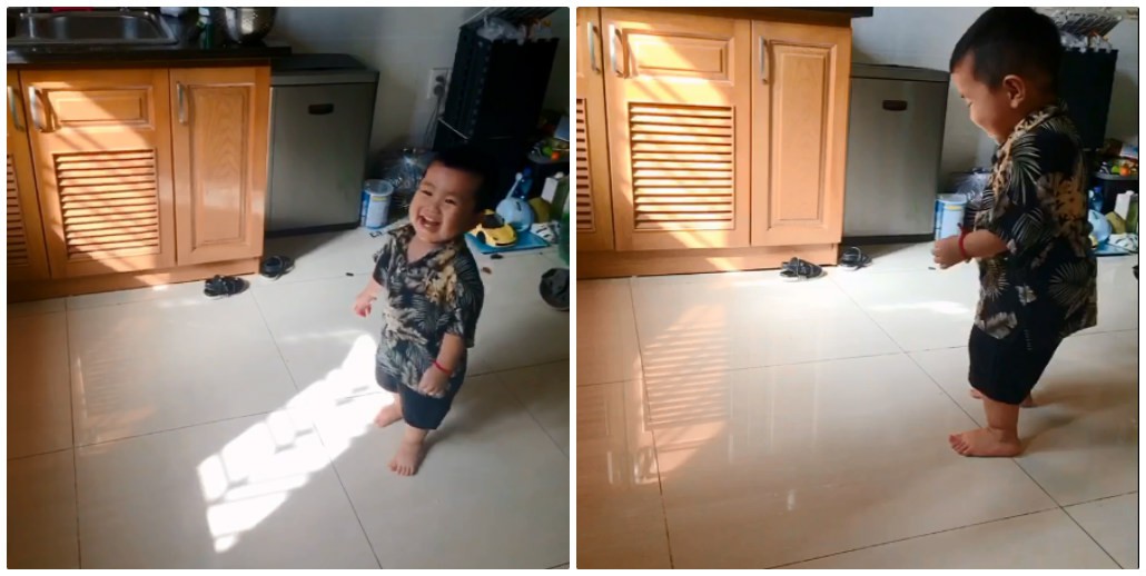 Ở nhà trông con giúp vợ, ông bố trẻ phát minh ra trò chơi kinh điển khiến cậu bé cười như được mùa - Ảnh 2. Ở nhà trông con giúp vợ, ông bố trẻ phát minh ra trò chơi kinh điển khiến cậu bé cười như được mùa - Ảnh 2.