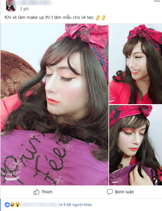 Khi c&oacute; c&ocirc; vợ học makeup m&agrave; đang rỗi việc, anh chồng sẽ được biến h&igrave;nh th&agrave;nh con g&aacute;i như thế n&agrave;y đ&acirc;y - Ảnh 1.