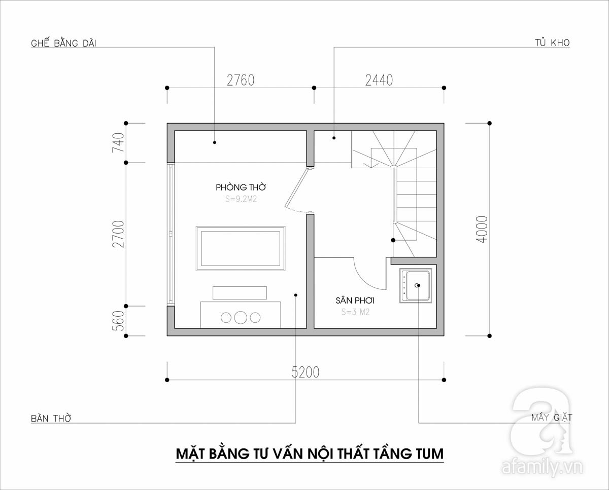 Mặt bằng tư vấn thiết kế tầng thượng của nhà phố nhỏ thiết kế nhà phố nhỏ