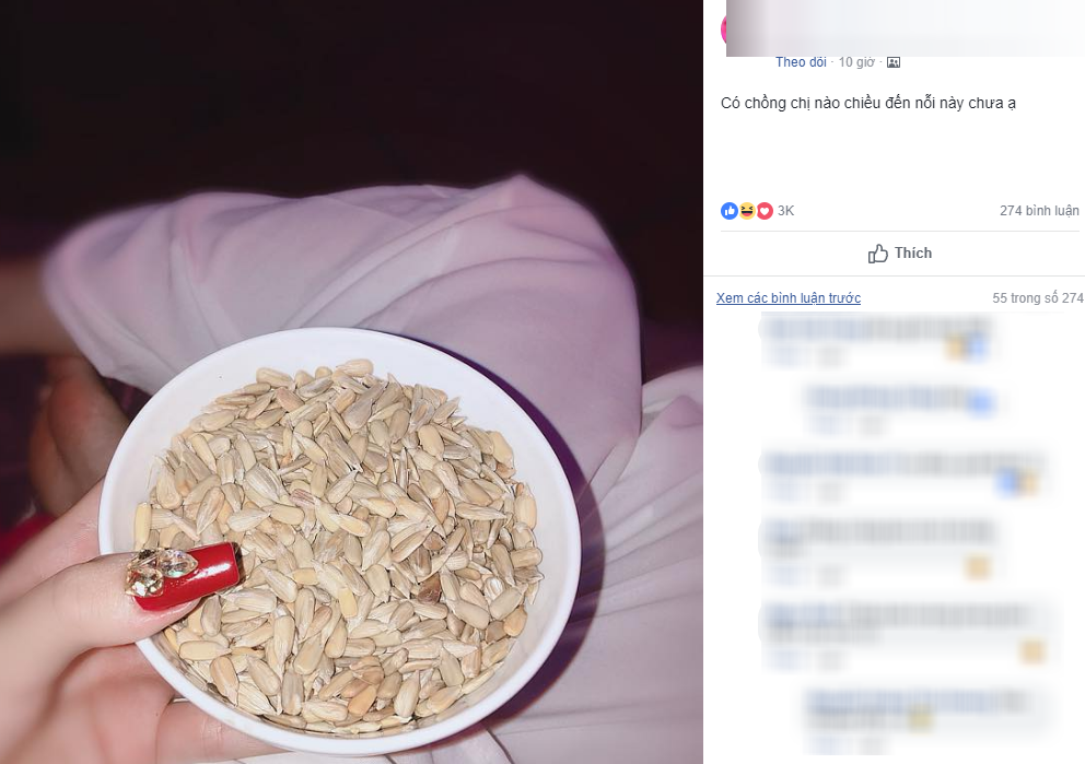 Chồng soái ca tỉ mẩn tách cả bát hạt hướng dương cho cô vợ, tưởng được xuýt xoa ai ngờ dân mạng nói mát: Rảnh quá ha - Ảnh 1. Chồng soái ca tỉ mẩn tách cả bát hạt hướng dương cho cô vợ, tưởng được xuýt xoa ai ngờ dân mạng nói mát: Rảnh quá ha - Ảnh 1.