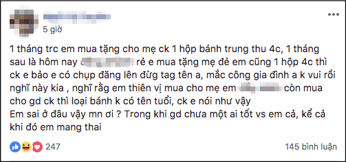 Mua b&aacute;nh Trung thu biếu đều 2 b&ecirc;n nội ngoại nhưng vẫn khiến chồng kh&ocirc;ng vui, vợ c&ograve;n bị mắng th&ecirc;m v&igrave; l&yacute; do n&agrave;y - Ảnh 1.
