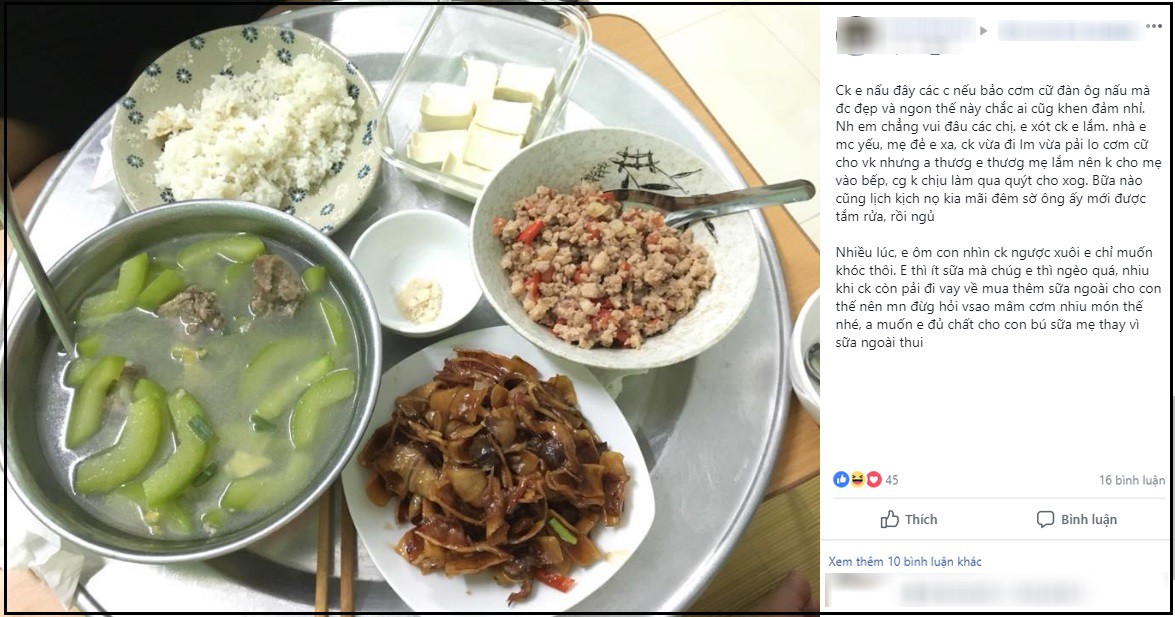 Mâm cơm cữ chồng nấu mỗi ngày ngon không cưỡng được nhưng vợ vẫn không vui, thì ra lý do là vì thế này - Ảnh 1. Mâm cơm cữ chồng nấu mỗi ngày ngon không cưỡng được nhưng vợ vẫn không vui, thì ra lý do là vì thế này - Ảnh 1.