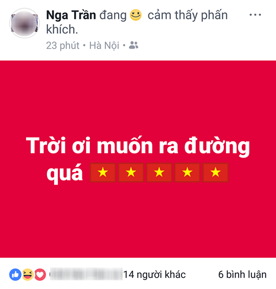 Muôn cách mừng chiến thắng U23 Việt Nam: Các mẹ đăng status dạt dào cảm xúc, hội thanh niên ùa ra đường hôn nhau - Ảnh 3.