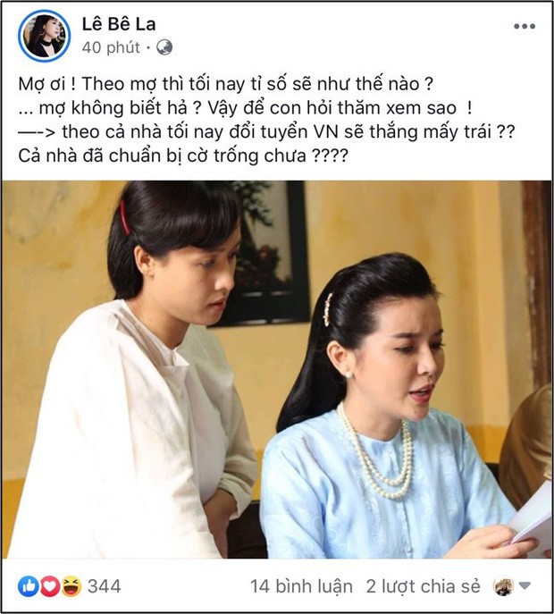 Sao Việt hết mình cổ vũ cho đội tuyển trong trận đấu kịch tính giữa Việt Nam và Malaysia - Ảnh 5. Sao Việt hết mình cổ vũ cho đội tuyển trong trận đấu kịch tính giữa Việt Nam và Malaysia - Ảnh 5.