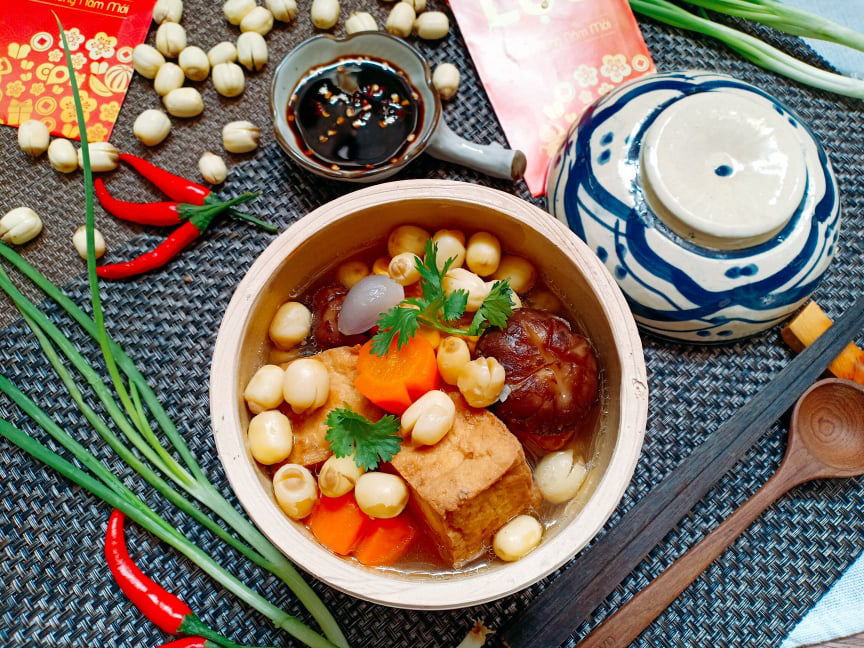 CANH ĐẬU HỦ NẤM HẠT SEN - Ảnh 1. CANH ĐẬU HỦ NẤM HẠT SEN - Ảnh 1.