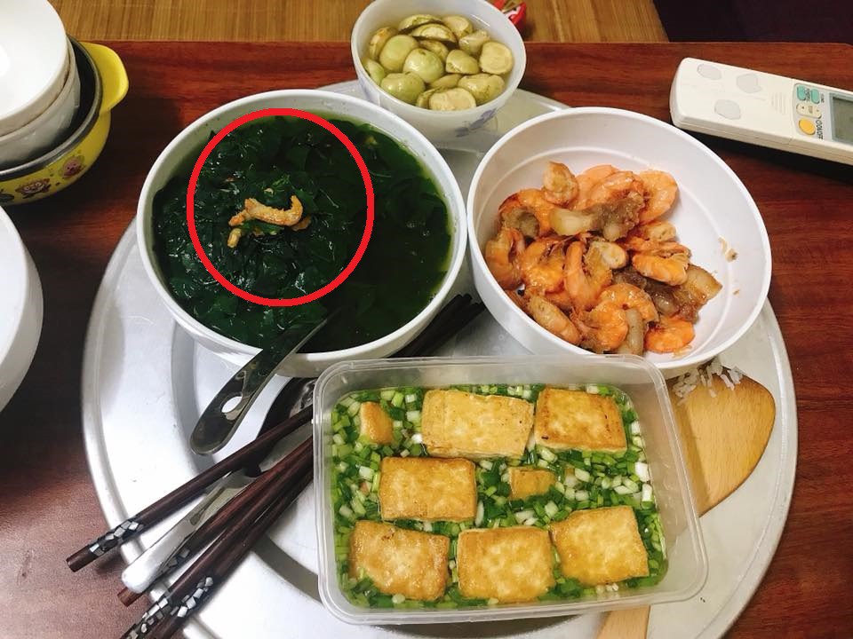 Vợ trẻ khoe mâm cơm lần đầu chồng vào bếp, chị em khen nức nở nhưng nhìn thấy vật thể lạ trên tô canh thì bàng hoàng - Ảnh 2. Vợ trẻ khoe mâm cơm lần đầu chồng vào bếp, chị em khen nức nở nhưng nhìn thấy vật thể lạ trên tô canh thì bàng hoàng - Ảnh 2.