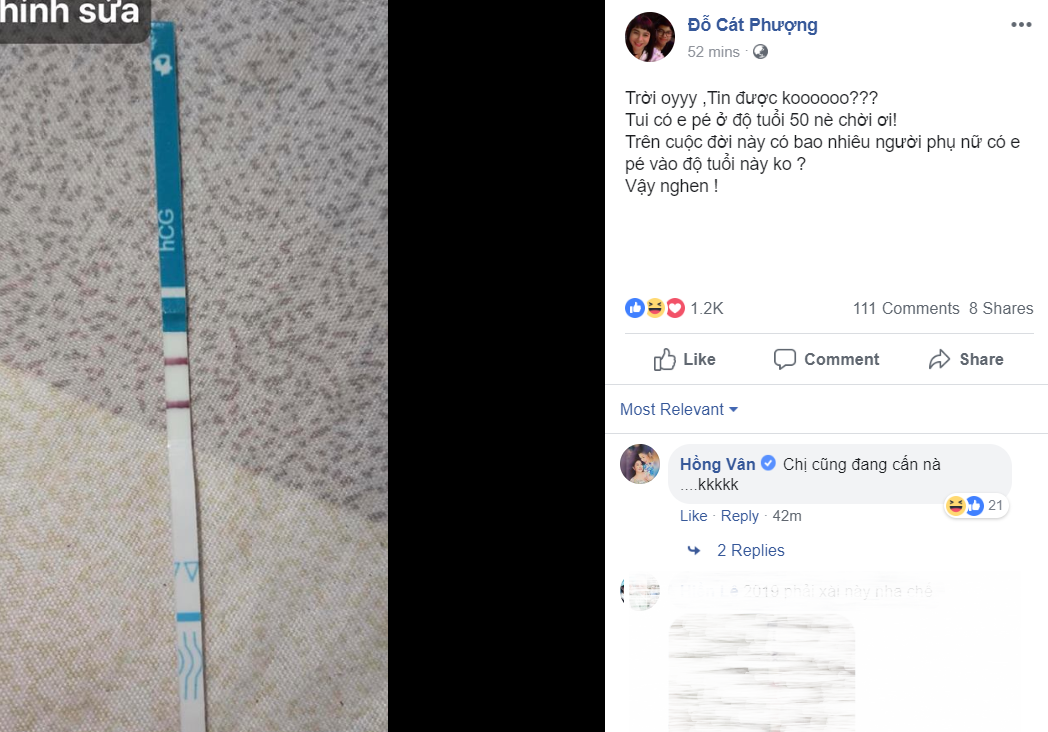 Cát Phượng báo tin hai vạch ở tuổi 50 sau 10 năm bên tình trẻ Kiều Minh Tuấn - Ảnh 1. Cát Phượng báo tin hai vạch ở tuổi 50 sau 10 năm bên tình trẻ Kiều Minh Tuấn - Ảnh 1.