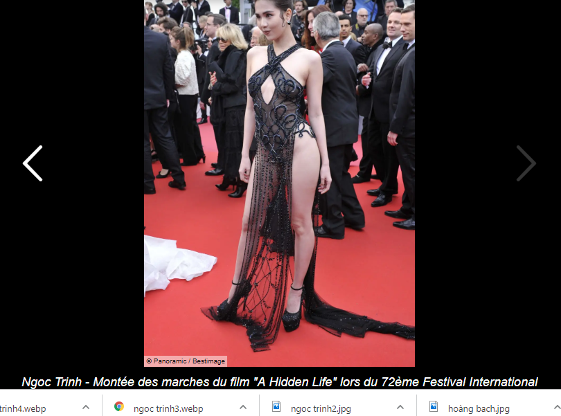 Độc giả báo Pháp phản ứng dữ dội với hình ảnh Ngọc Trinh trên thảm đỏ Cannes: Nên cấm thảm đỏ với những cô gái này - Ảnh 2.
