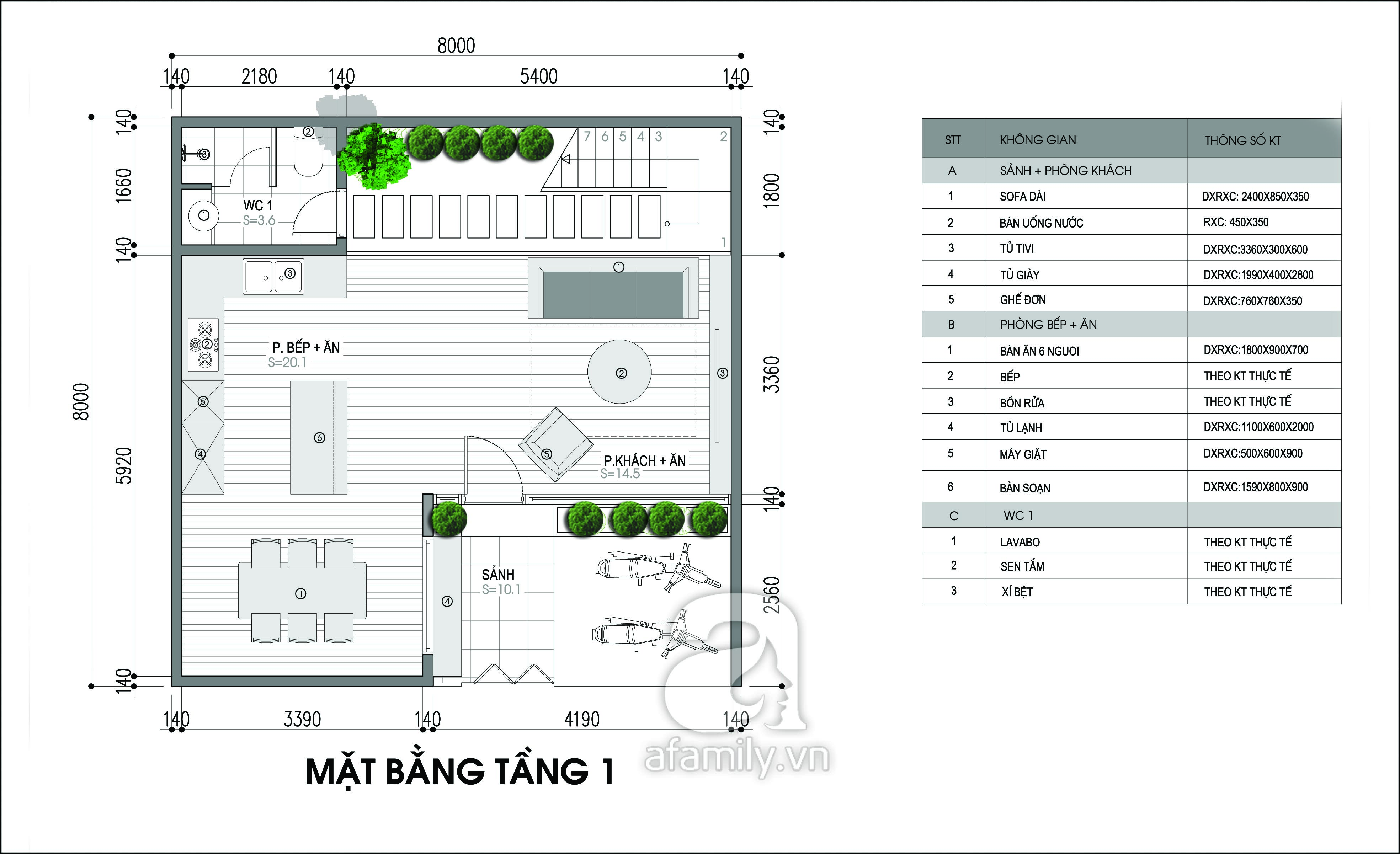 Tư vấn thiết kế nhà phố 64m2 - 3 tầng cho vợ chồng 8x