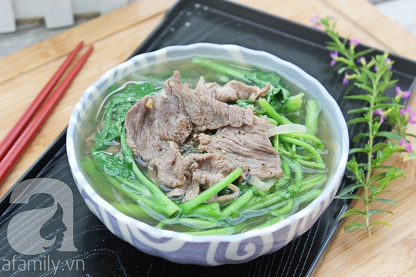 Canh cải xoong nấu thịt bò thơm ngon bổ dưỡng 1
