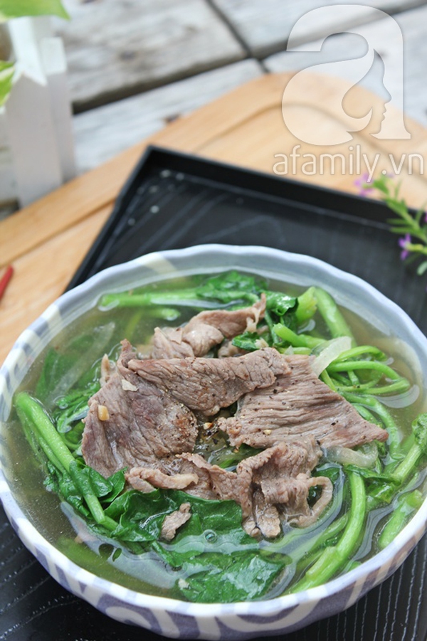 Canh cải xoong nấu thịt bò thơm ngon bổ dưỡng 8