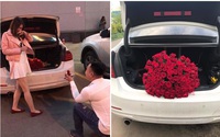 Chuyện tình vượt thử thách phía sau màn cầu hôn với 101 đóa hồng bên xe sang BMW