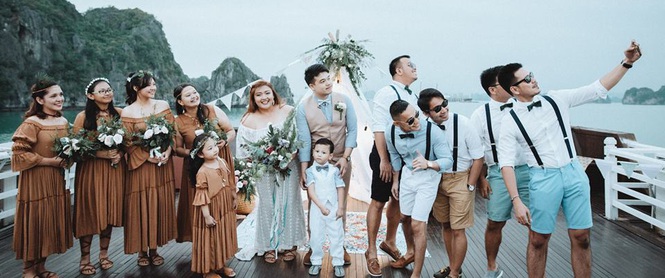 Đám cưới du thuyền đẹp mơ màng giữa sóng nước Hạ Long của cô dâu Philippines không ngại chủ động tìm kiếm tình yêu