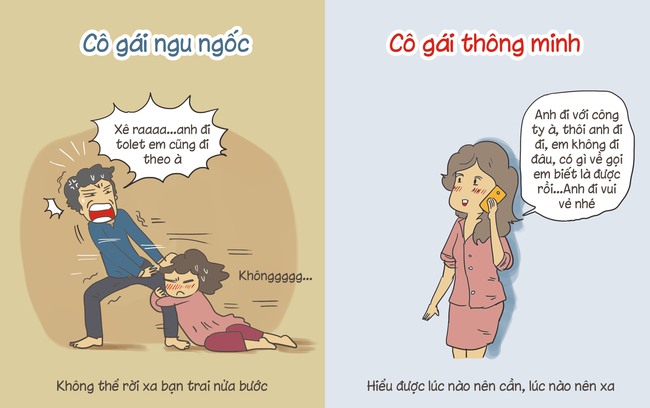 Tranh vui: Khi yêu bạn là cô gái thông minh hay cô nàng ngu ngốc? - Ảnh 4.