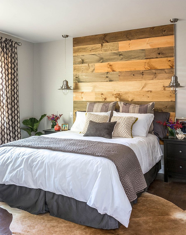Cách sử dụng gỗ tái chế cho những bức tường phòng ngủ thêm quyến rũ - Ảnh 7.