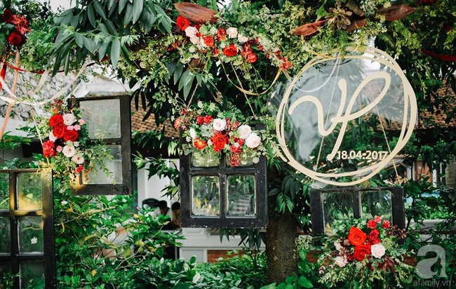 Cặp đôi Hà Thành trang trí tiệc cưới sân vườn với sắc đỏ đẹp như một giấc mơ về hạnh phúc - Ảnh 13.