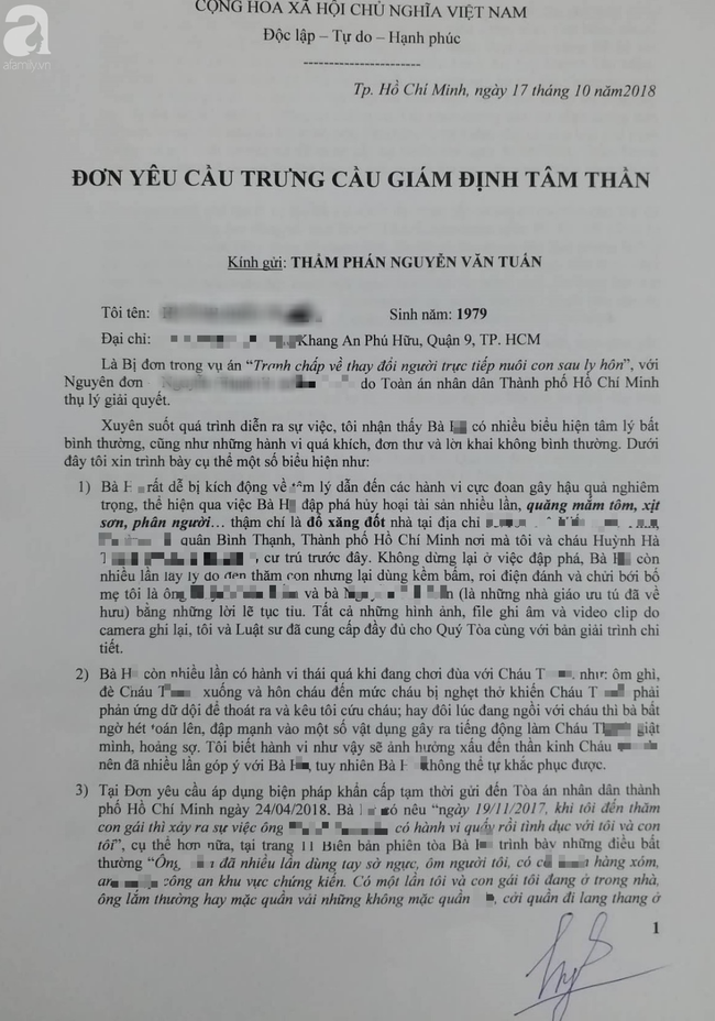Vụ tranh gi&agrave;nh quyền nu&ocirc;i con g&aacute;i 7 tuổi: Người mẹ được cho l&agrave; ph&oacute;ng hỏa, tự đập đầu khi đến thăm con l&ecirc;n tiếng - Ảnh 6.