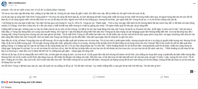 Đ&igrave;nh Trọng b&igrave;nh luận gỡ rối cho cặp đ&ocirc;i su&yacute;t chia tay v&igrave; c&ocirc; g&aacute;i qu&aacute; h&acirc;m mộ Trọng sơ vin - Ảnh 5.