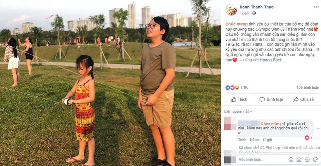 Con trai Ho&agrave;ng B&aacute;ch gi&agrave;nh HCB Olympic Th&agrave;nh phố, nhưng c&acirc;u trả lời ng&acirc;y ng&ocirc; của cậu b&eacute; khi đoạt giải mới thật g&acirc;y cười - Ảnh 1.