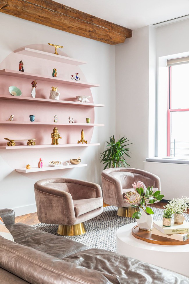 Những mẫu phòng khách màu hồng khiến bạn lúc nào cũng muốn về nhà - Ảnh 7.
