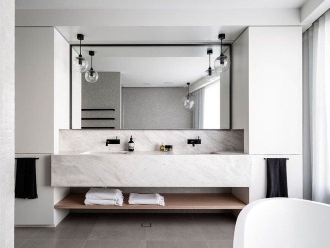 Thiết kế kệ mở giúp phòng tắm gia đình trở nên hoàn hảo đến khó tin - Ảnh 13.