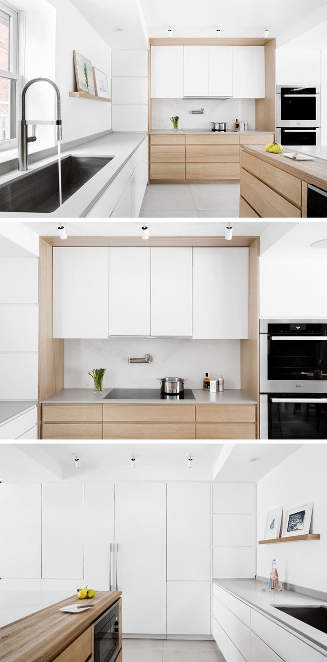 Sơn trắng toàn bộ không gian kết hợp nội thất gỗ - màu công thức cho một căn bếp nhỏ tinh tế và hiện đại - Ảnh 8.