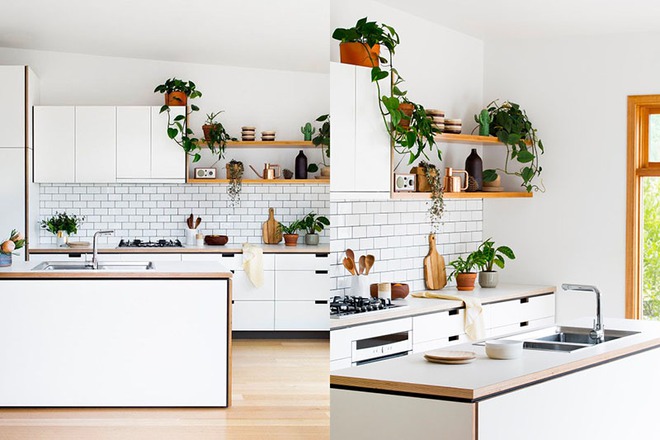 Sơn trắng toàn bộ không gian kết hợp nội thất gỗ - màu công thức cho một căn bếp nhỏ tinh tế và hiện đại - Ảnh 10.