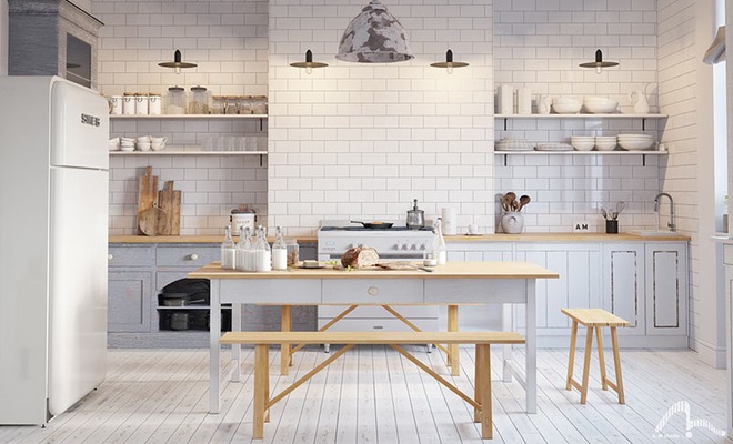 Sơn trắng toàn bộ không gian kết hợp nội thất gỗ - màu công thức cho một căn bếp nhỏ tinh tế và hiện đại - Ảnh 11.
