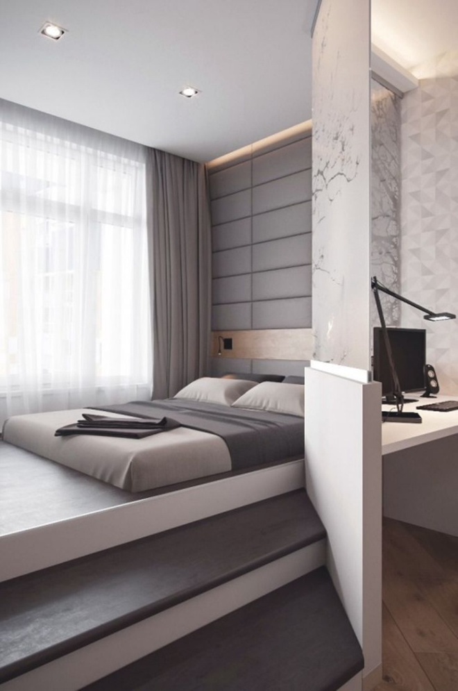 Thiết kế giường giật cấp giúp phòng ngủ nhỏ vừa rộng hơn lại vừa đẹp miễn chê - Ảnh 11.